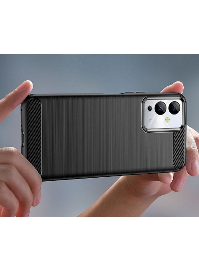 Cover Infinix Note 12i , - Protection Brushed Carbon Fiber Cover Shockproof - Anti-Scratch Case Slip-Resistant - Black  - Image 2