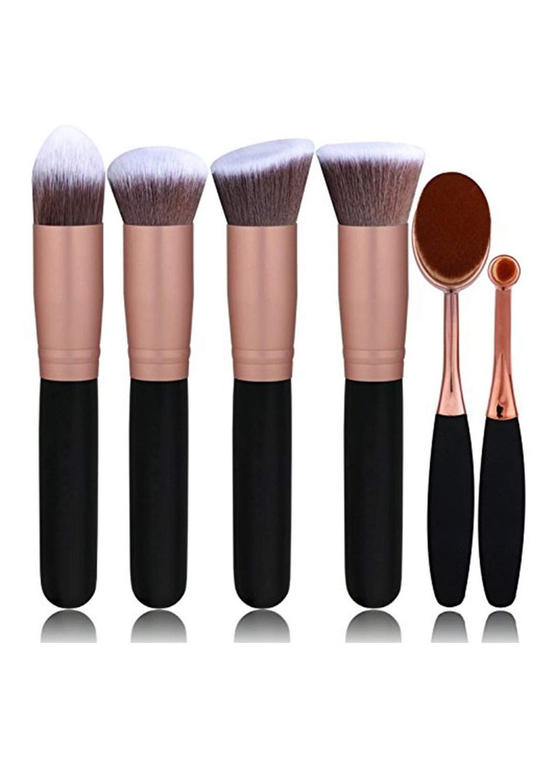 Bluejw Face Foundation Powder Liquid Cream Oval Makeup Brushes Set Synthetic brushes (Pack of 6) - Image 1
