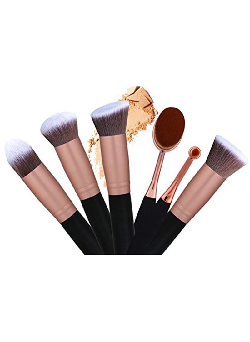 Bluejw Face Foundation Powder Liquid Cream Oval Makeup Brushes Set Synthetic brushes (Pack of 6) - Image 2