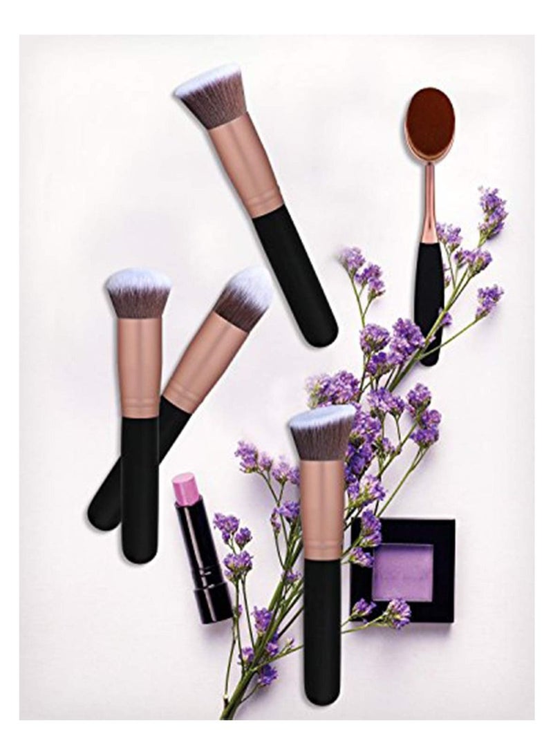 Bluejw Face Foundation Powder Liquid Cream Oval Makeup Brushes Set Synthetic brushes (Pack of 6) - Image 3
