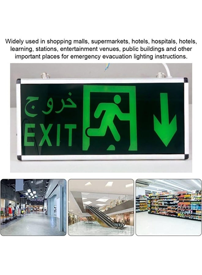 melfi Pack Of 2 Led Emergency Exit Sign Lighting Board For Entertainment Venues Supermarkets Hotels Hospitals Library Etc Down Arrow Light - Image 5
