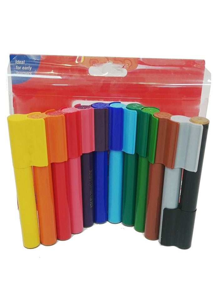 FABER-CASTELL - 12-Piece Jumbo Connector Pens Multicolor - Image 1