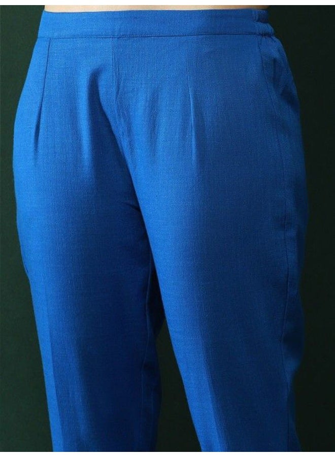 AKS Couture Striped Round Neck Straight Kurta With Trousers And Dupatta - Image 3