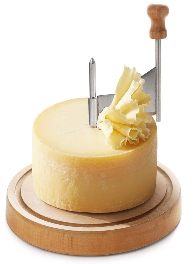 NIMBLOOM Cheese Curler Set, Tête de Moine Rotary Grater with Wood Base, Stainless Steel Manual Chocolate Shaver, Cheese Slicer, Ideal for Home Kitchens, Restaurants, Cafes, and Dessert Shops - Image 1