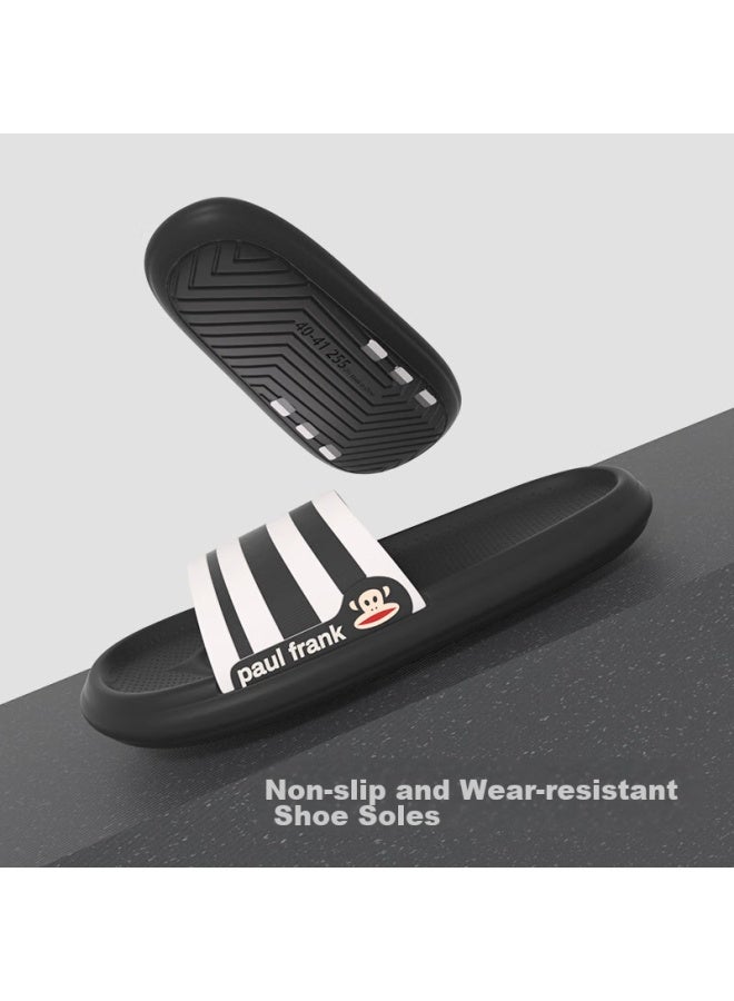 Paul Frank Slippers, Men's Indoor Home Shoes, Summer Couple Sandals, Women's, Black, Size 36-37