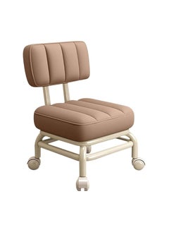 Juflix Juflix Mini Rolling Scoot Stool with BackrestShort Rolling Stool with Wheels Little Low Small Stools on Wheels for Adult Child Kitchen Library Garage Pottery Making Beige  - Image 1