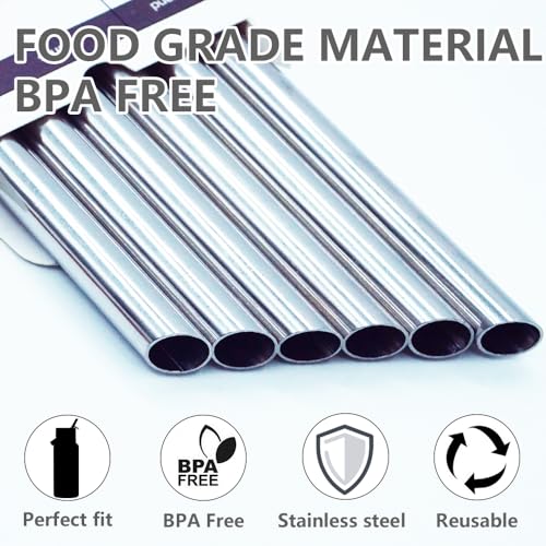 Dreamfocus Reusable Metal Straws Replacement Stainless Steel for Hydro Flask Wide Mouth Bottle 40 oz 6-Pack - Image 4