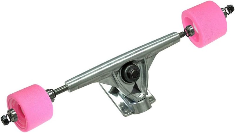Yocaher Longboard Skateboard Trucks Wheels Combo Set 71mm Wheels + 7"/180mm Heavy Duty Aluminum Polished Trucks, Bearing, Riser Pad, and Skateboard Longboard Cruiser Hardware - Image 2