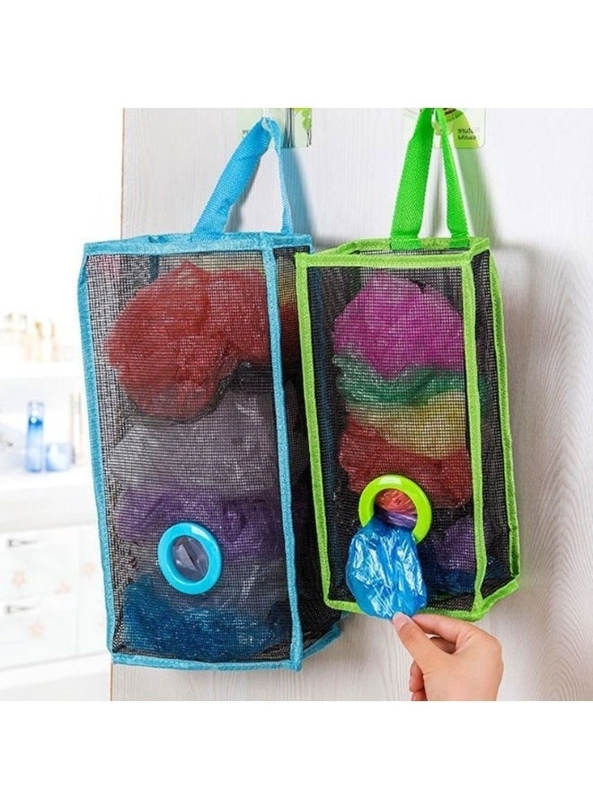 هابي هوم 1 قطعه حامل أكياس بلاستيكية معلق وعمودي – موزع تخزين شبكي للأكياس البلاستيكية وأكياس التسوق وأكياس القمامة، تصميم عملي مع مساحة واسعة، مصمم لتعليق على الحائط أو الباب أو أي سطح، متعدد الاستخدامات للحفاظ على ترتيب المطبخ والمنزل - Image 5