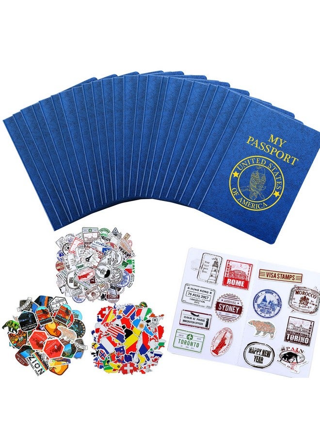 Sureio كتاب جواز سفر للأطفال من Sureio يحتوي على 348 قطعة مع ملصقات سفر متنوعة لهدايا حفلات جواز السفر، دفاتر القصاصات، ملصقات الحائط، الحرف اليدوية، مستلزمات المدرسة، جوائز الألعاب، مجموعات للأولاد والبنات - Image 1