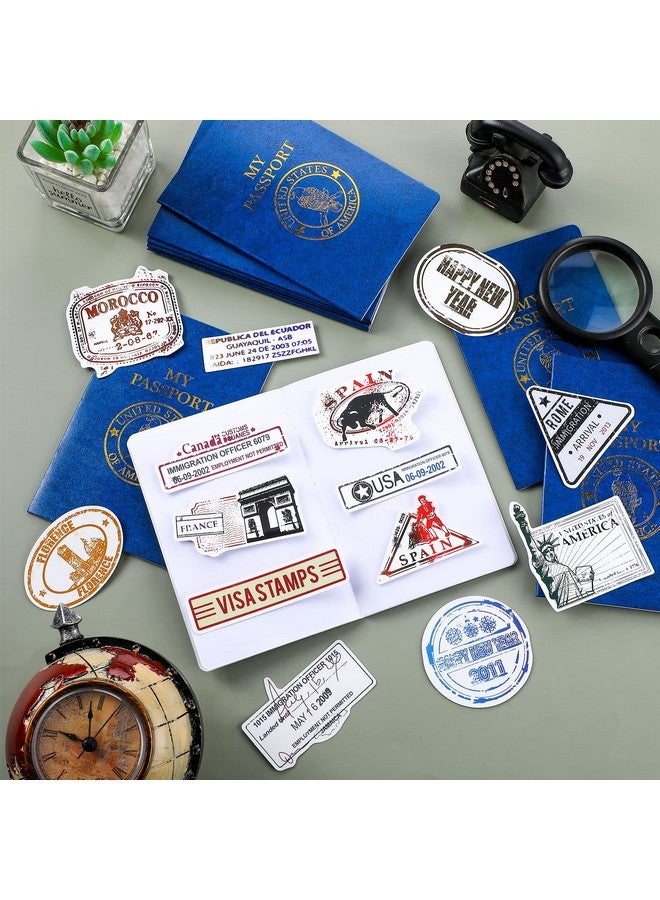 Sureio كتاب جواز سفر للأطفال من Sureio يحتوي على 348 قطعة مع ملصقات سفر متنوعة لهدايا حفلات جواز السفر، دفاتر القصاصات، ملصقات الحائط، الحرف اليدوية، مستلزمات المدرسة، جوائز الألعاب، مجموعات للأولاد والبنات - Image 4