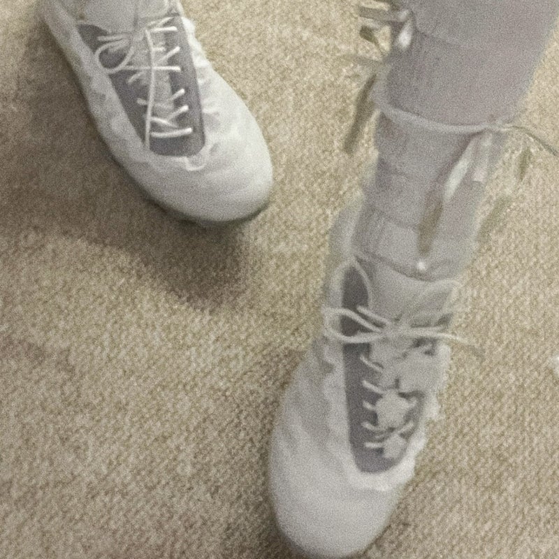 Women's White Lace-Trimmed Ballet Shoes with Thick Sole - Image 3