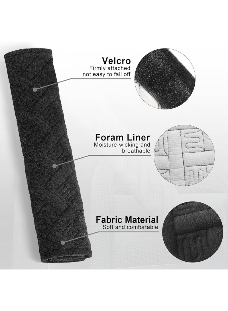 MUMO 2-Pack Universal Car Seat Belt Pads Cover for More Comfortable Driving, Seat Belt Shoulder Strap Covers Harness Pad for Car Interior Accessories (Black) - Image 2