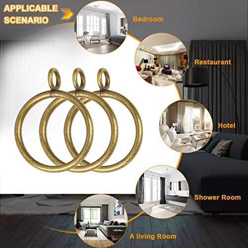 Awoin 14 PCS 1.25-Inch Antique Brass Eyelet Curtain Rings, This 1 1/4 Inch Small Size Curtain Rod Rings Can Fit Up to 1.0-Inch Curtain Panels (ERB10) - Image 4