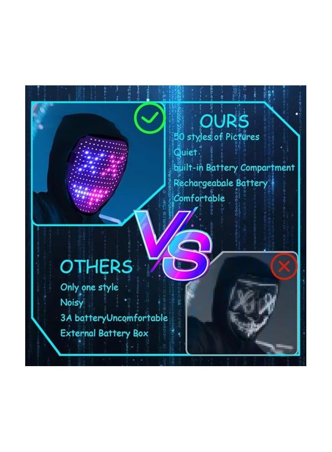 general LED mask Luminous mask - LED mask with gesture sensing, cool gift for role-playing parties - Image 4