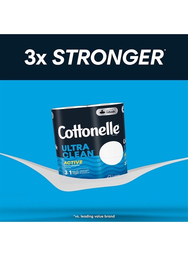Cottonelle Ultra Clean Toilet Paper with Active CleaningRipples, 1- Ply, 24 Family Mega Rolls (4 Packs of 6) (24 Family Mega Rolls= 132 Regular Rolls), 388 Sheets per Roll, Packaging May Vary - Image 4