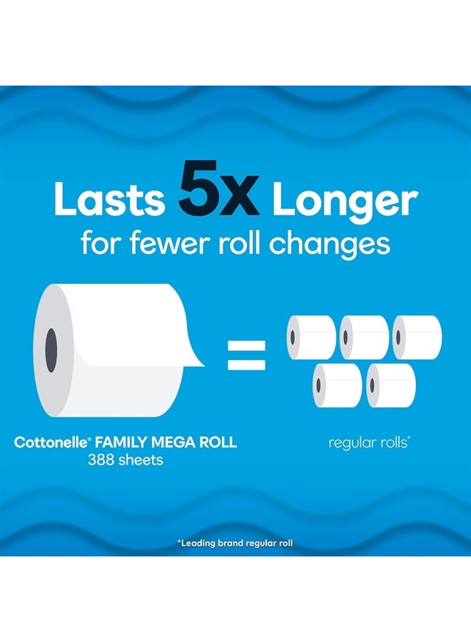 Cottonelle Ultra Clean Toilet Paper with Active CleaningRipples, 1- Ply, 24 Family Mega Rolls (4 Packs of 6) (24 Family Mega Rolls= 132 Regular Rolls), 388 Sheets per Roll, Packaging May Vary - Image 5