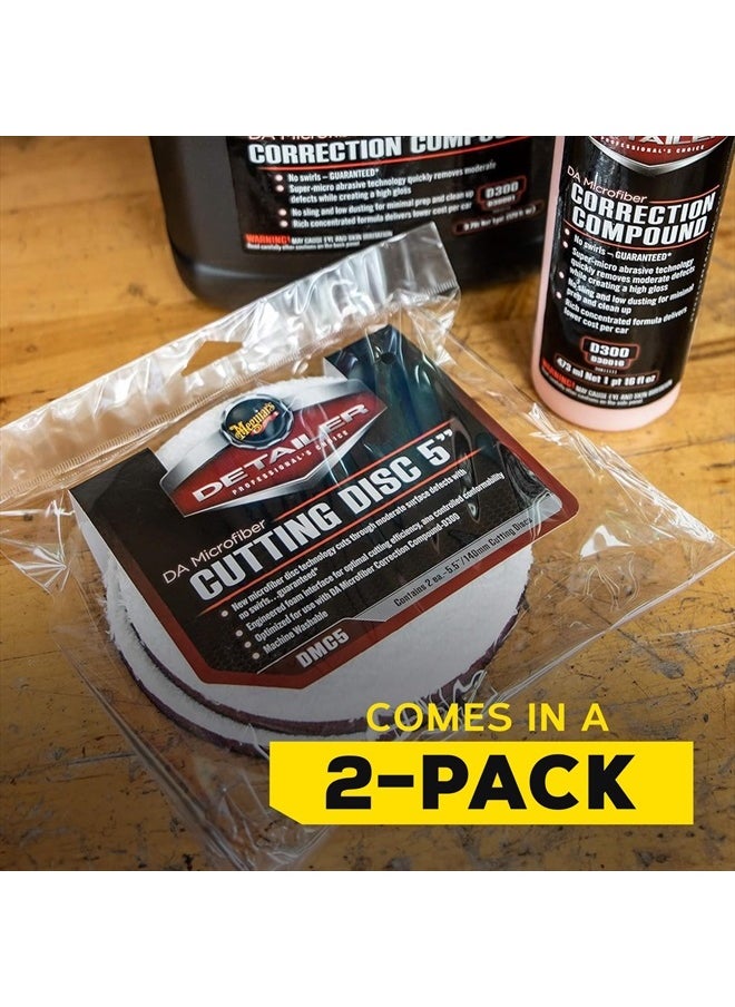 Meguiars - DMC5 DA 5" Microfiber Cutting Discs - Paint Correction with Professional Results - Remove Scratches, Swirl Marks, and Other Moderate Defects - 2 Pack - Image 1