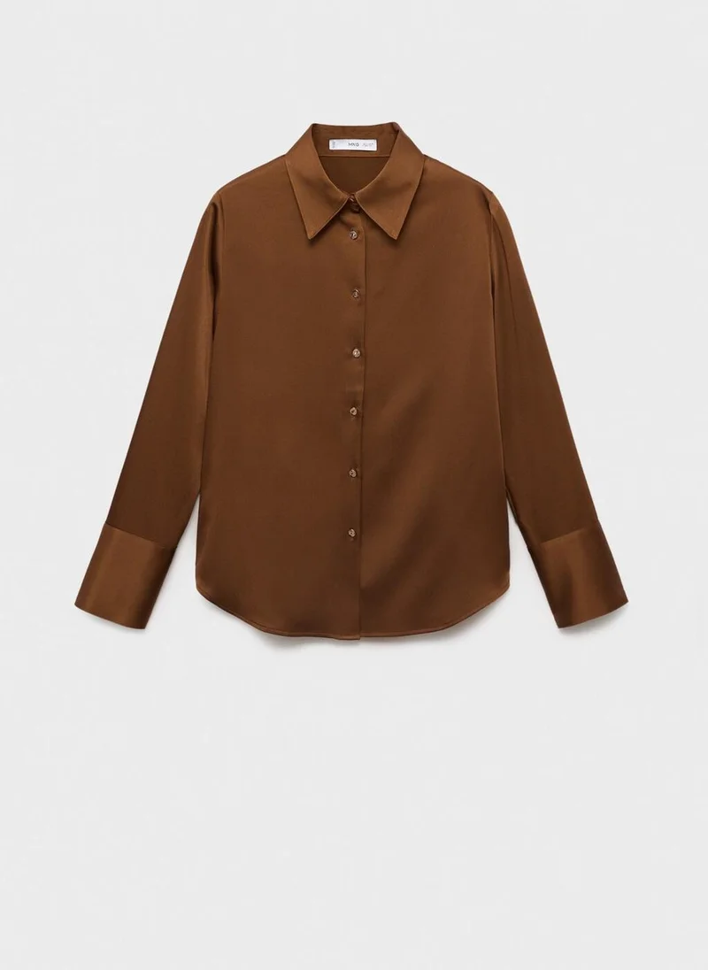 MANGO Satin finish flowy shirt