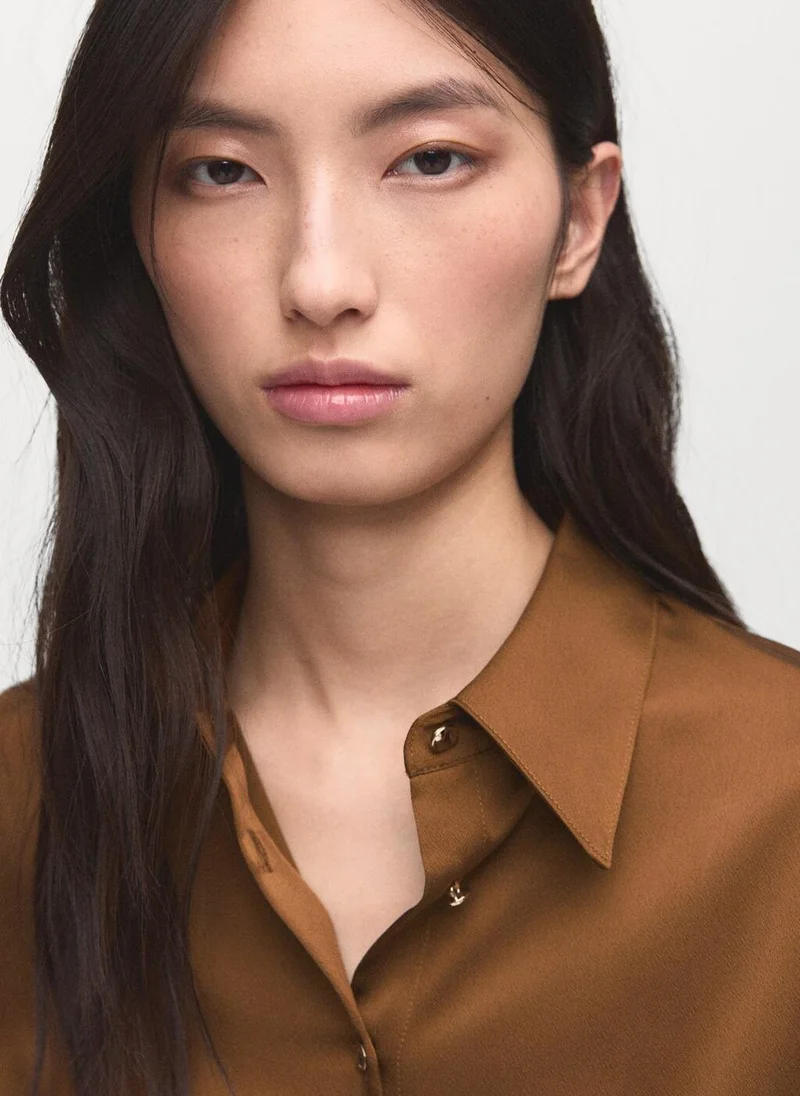 MANGO Satin finish flowy shirt