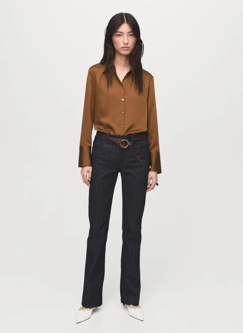 MANGO Satin finish flowy shirt