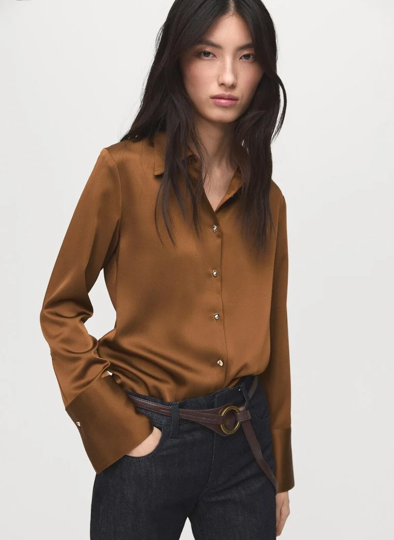 MANGO Satin finish flowy shirt