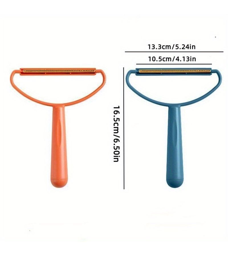 Dual Sided Handheld Lint Remover 2 Pieces Orange Teal No Battery Needed - Image 3
