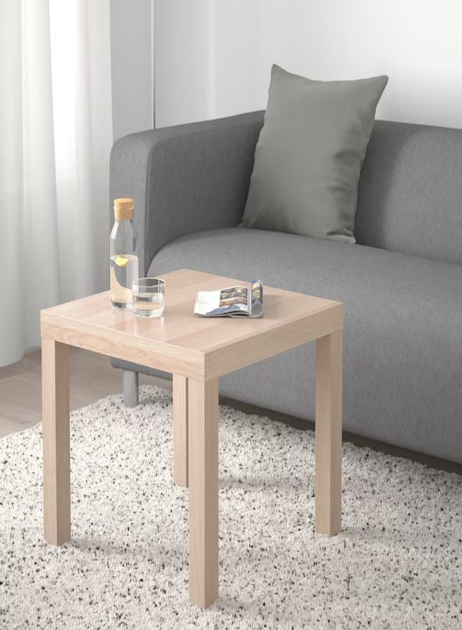 Generic Lack Side Table Small Coffee Table Particleboard and Fiberboard 55x45x55 cm Beige  - Image 2