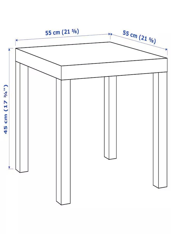 Generic Lack Side Table Small Coffee Table Particleboard and Fiberboard 55x45x55 cm Beige  - Image 4