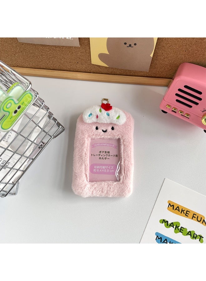 NIBEMINENT 1 - Piece Cute Creative Desserts Kpop Photo Card Holder Pendant Key Chain ID Badge Holder ID Card Holder Photo Card Protector for School ID Office ID Access Card for Women Girls - Image 1