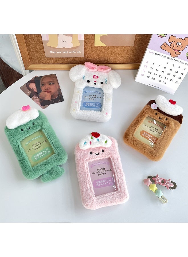 NIBEMINENT 1 - Piece Cute Creative Desserts Kpop Photo Card Holder Pendant Key Chain ID Badge Holder ID Card Holder Photo Card Protector for School ID Office ID Access Card for Women Girls - Image 2