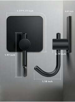 nihao 6-Piece Stainless Steel Coat And Robe Hook,Towel Hooks Heavy Duty Stick on Wall Hooks Shower Hooks for Bathroom Kitchen Door- Black  - Image 3
