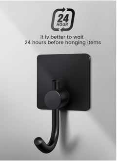 6-Piece Stainless Steel Coat And Robe Hook,Towel Hooks Heavy Duty Stick on Wall Hooks Shower Hooks for Bathroom Kitchen Door- Black - pzsku/Z599FC261F6124B3B718FZ/45/_/1734705158/2b9cc581-34d0-4cf1-b572-bd531b3b9f7d