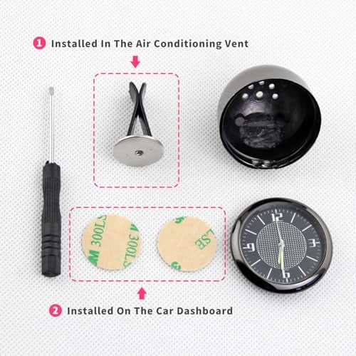 YOURKARTS.COM Stainless Steel Universal Car Dashboard Analog Clock – AC Vent Clip & 3M Tape Included | Stylish Car Decor & Timepiece | car Accessories 2025 AC Vent Analog Clock - Image 3