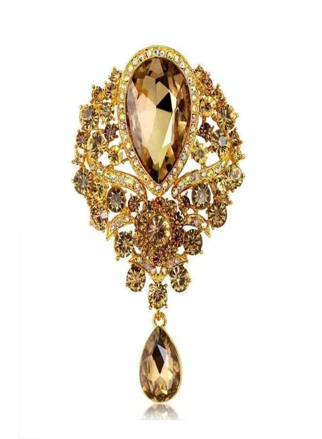Ezing 4Pcs Brooch Lot with Large Big Size Rhinestone Crystal Fashion Jewelry (v) - Image 4