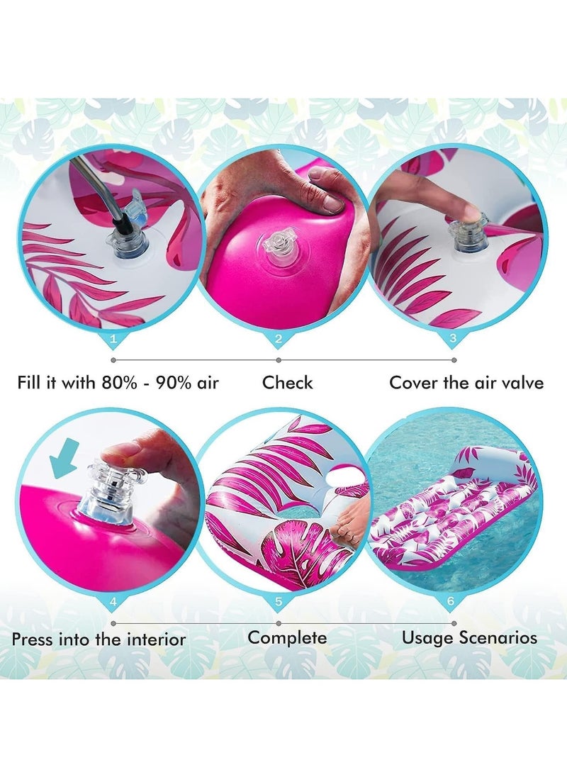 Inflatable Pool Float Lounge Adult Pool Floating Raft Floating Pool Lounger Sun Tanning Floats Cool Water Floaty for Swimming Pool Lake Float Beach Pool Party Toys