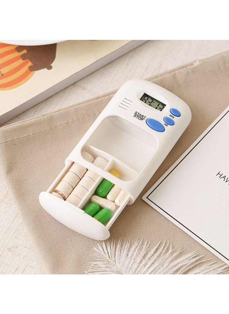 Generic - Mini Portable Pill Reminder Alarm Timer Electronic Box Organizer LED Display Alarm Clock - Image 1