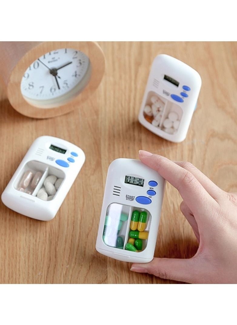 Generic - Mini Portable Pill Reminder Alarm Timer Electronic Box Organizer LED Display Alarm Clock - Image 1