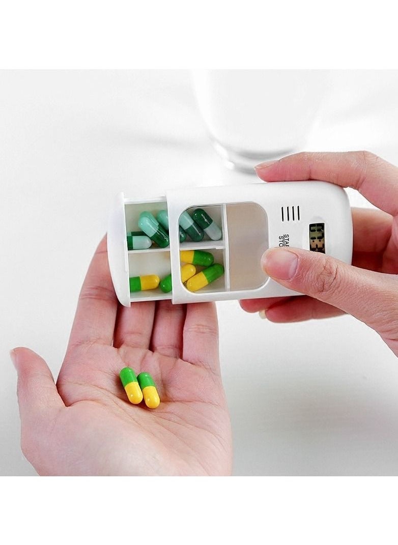 Generic - Mini Portable Pill Reminder Alarm Timer Electronic Box Organizer LED Display Alarm Clock - Image 1