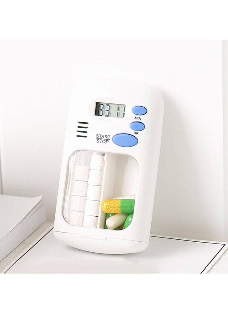 Generic - Mini Portable Pill Reminder Alarm Timer Electronic Box Organizer LED Display Alarm Clock - Image 1