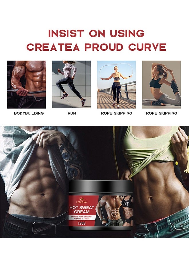 LANEMAY - Hot Sweat Cream, Fat Burning Cream for Belly, Slim Shaping Workout Enhancer Gel for Women and Men, Tummy Slimming Cream &Cellulite Treatment for Thighs, Legs, Abdomen, Arms and Buttocks 120g - Image 1