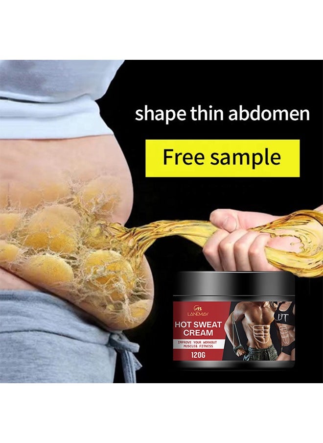 LANEMAY - Hot Sweat Cream, Fat Burning Cream for Belly, Slim Shaping Workout Enhancer Gel for Women and Men, Tummy Slimming Cream &Cellulite Treatment for Thighs, Legs, Abdomen, Arms and Buttocks 120g - Image 1