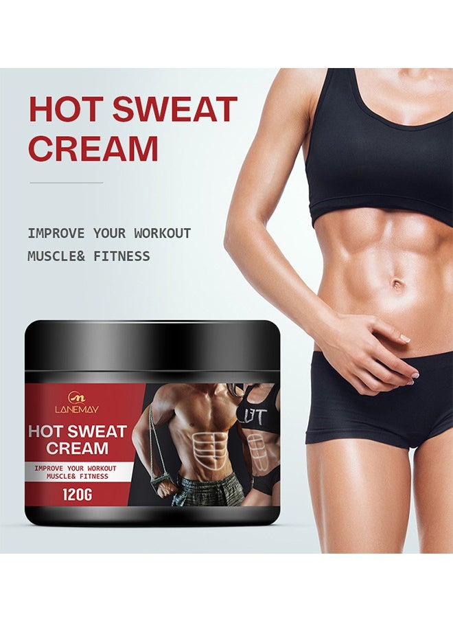 LANEMAY - Hot Sweat Cream, Fat Burning Cream for Belly, Slim Shaping Workout Enhancer Gel for Women and Men, Tummy Slimming Cream &Cellulite Treatment for Thighs, Legs, Abdomen, Arms and Buttocks 120g - Image 1