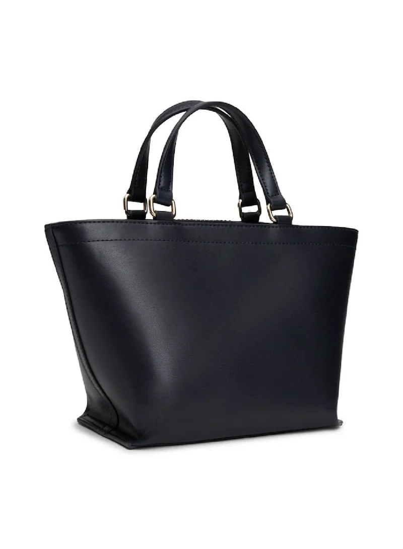 TOMMY HILFIGER Women's TH Distinct Mini Tote Bag - Faux Leather, Blue