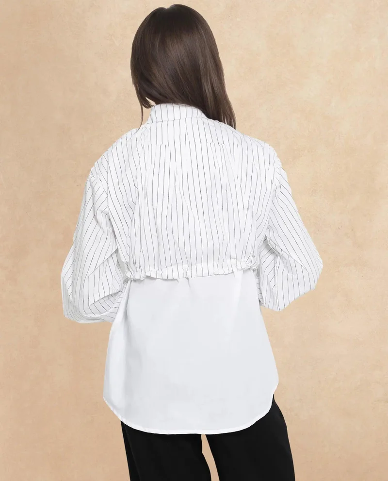 Rareism Women's Panelled Color Block Shirt