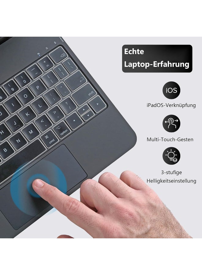 Magic Keyboard for Air 11 Inch (M2 2024/M3 2025)/5th/4th 10.9 Inch and Pro 11 Inch (1/2/3/4th) Generation Case with Keyboard, Integrated Trackpad, German (Black, iPad Air 11/4/5 & iPad Pro 11 (1/2/3/4 - Image 4