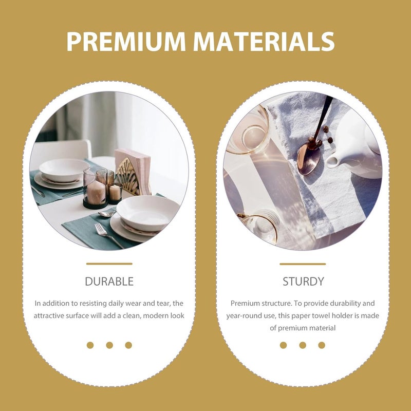 Metal Napkin Holder Tissue Rack Hollow Style Tabletop Napkin Dispenser for Coffee Shops and Home Kitchen, Gold Color Standing Metal Paper Towel Holder for Beverage Bars - Image 3