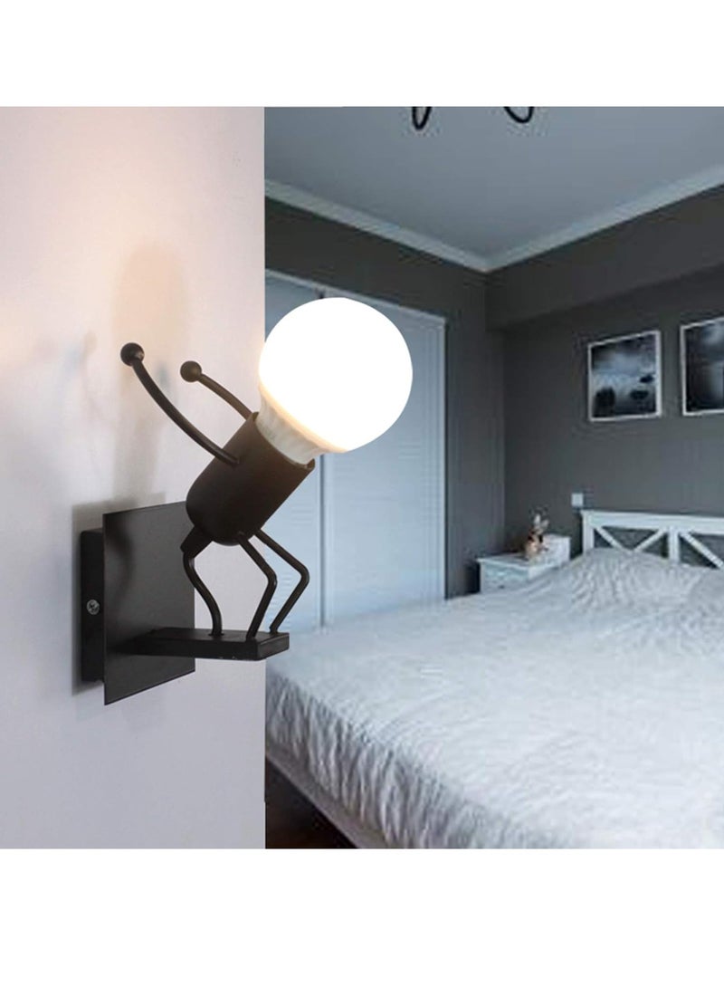 عام شمعدان حائط جنوم ساحر إبداعي، شمعدان جداري صناعي أسود معدني E27 (قفز) فئة توفير الطاقة F - Image 5