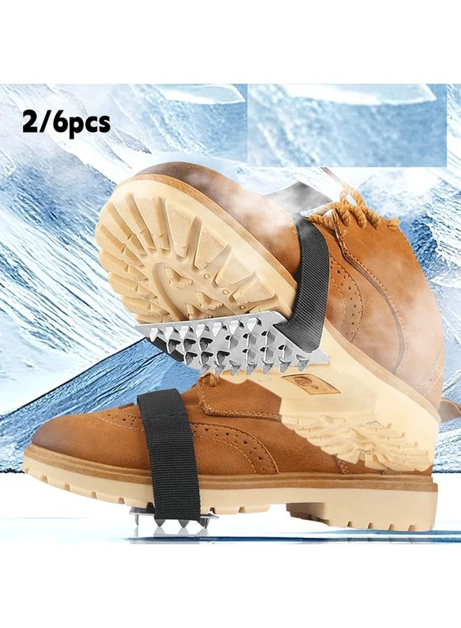 2pcs Adjustable Snow Claw Ice Grips Heavy Duty Corrosion Resistant Metal for Winter - Image 2