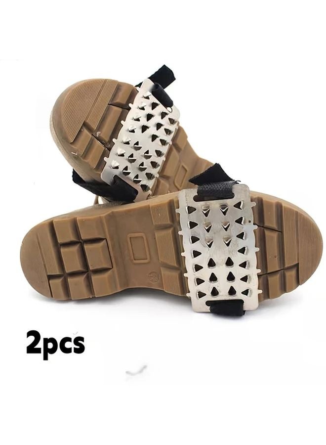 2pcs Adjustable Snow Claw Ice Grips Heavy Duty Corrosion Resistant Metal for Winter - Image 1